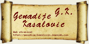 Genadije Kasalović vizit kartica